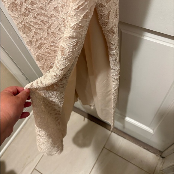 Xtraordinary Beige Lace Maxi Dress - Picture 3 of 5